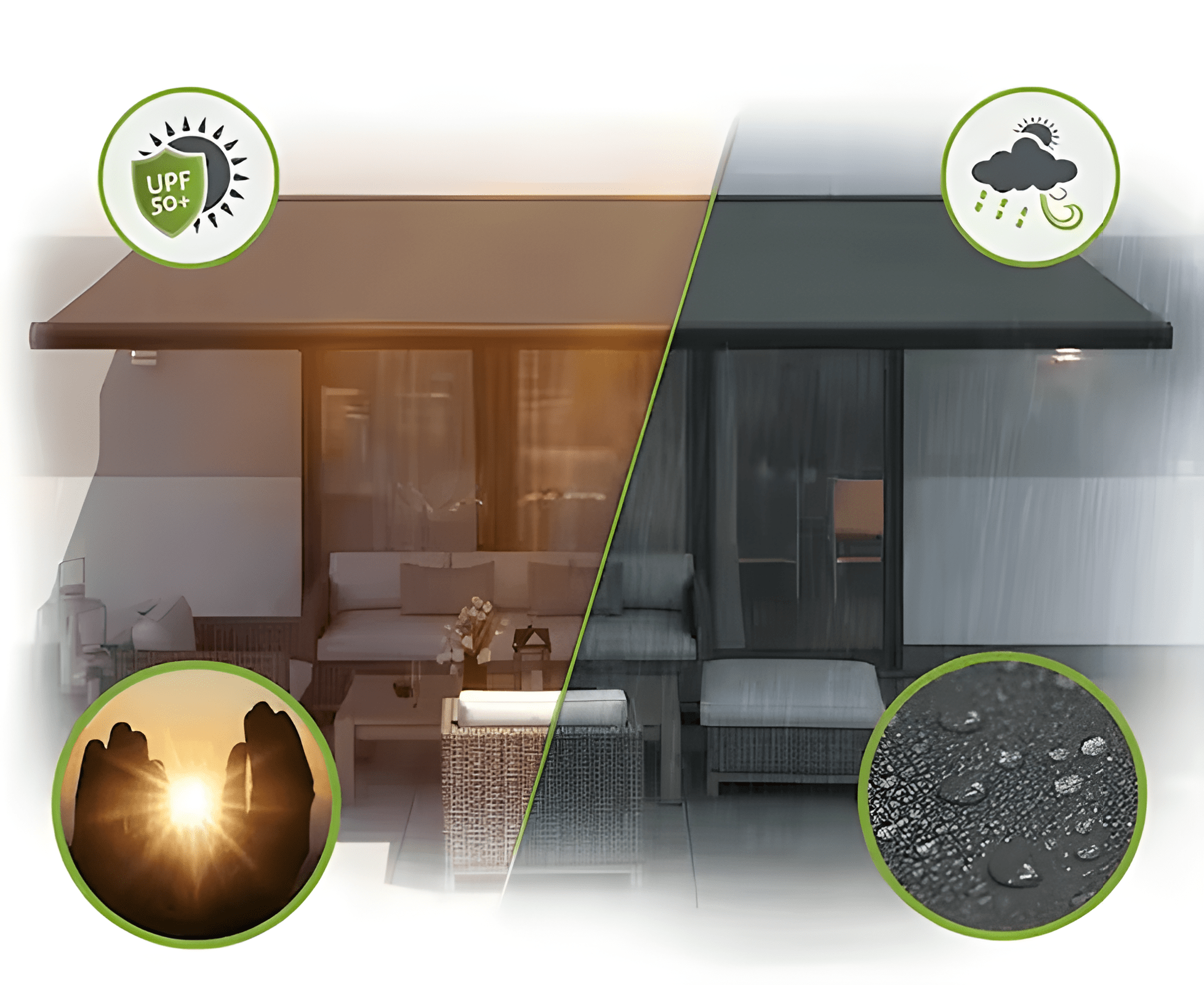Modern Outdoor Half Cassette Retractable Awning Waterproof - VistaVip